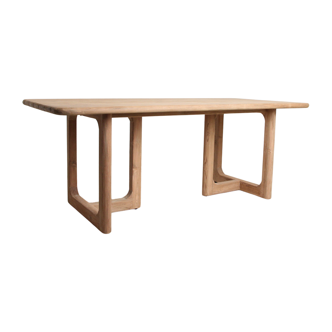 Gartentisch aus recyceltem Teakholz in Natur mit offenen Beinen – 200x90 cm