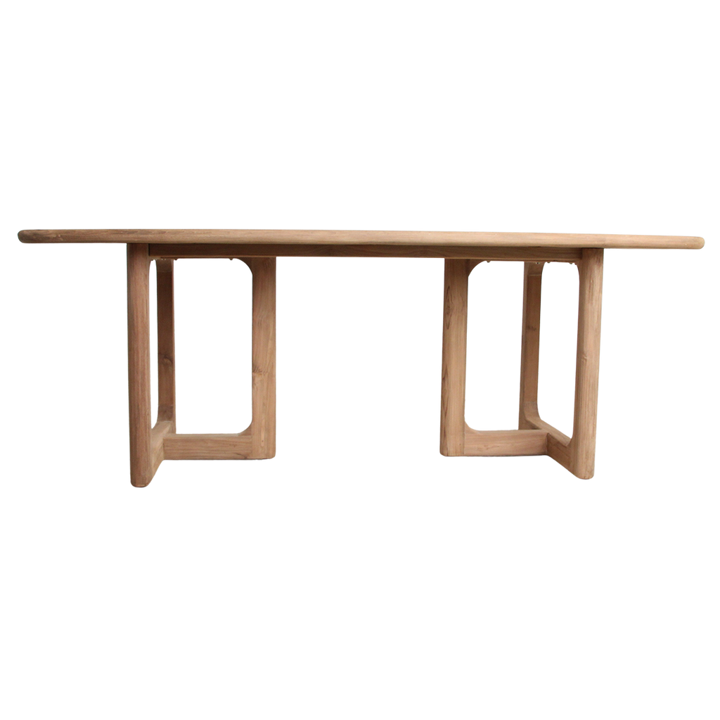 Gartentisch aus recyceltem Teakholz in Natur mit offenen Beinen – 200x90 cm
