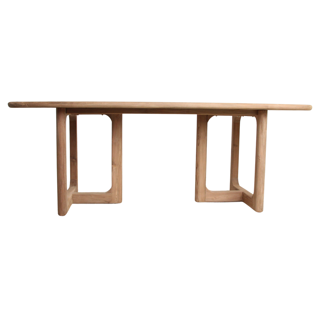 Gartentisch aus recyceltem Teakholz in Natur mit offenen Beinen – 200x90 cm