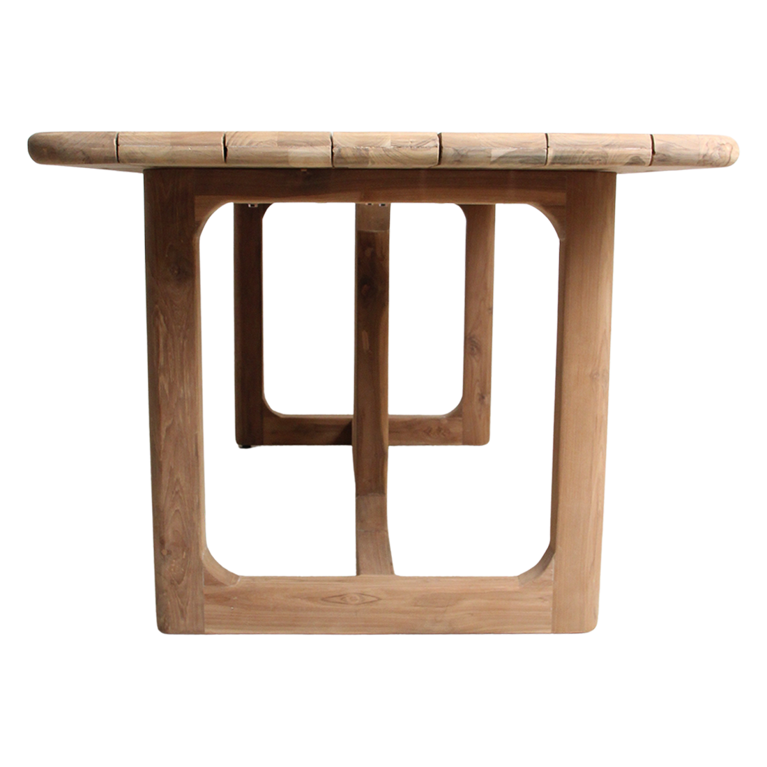 Gartentisch aus recyceltem Teakholz in Natur mit offenen Beinen – 200x90 cm