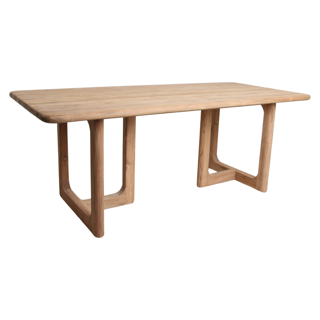 Gartentisch aus recyceltem Teakholz in Natur mit offenen Beinen – 200x90 cm