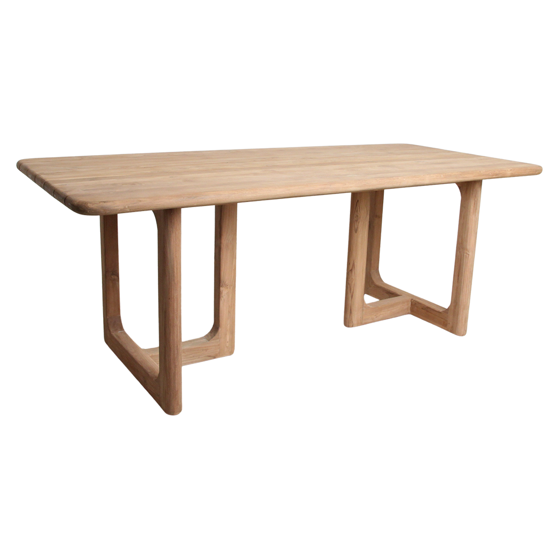 Gartentisch aus recyceltem Teakholz in Natur mit offenen Beinen – 200x90 cm
