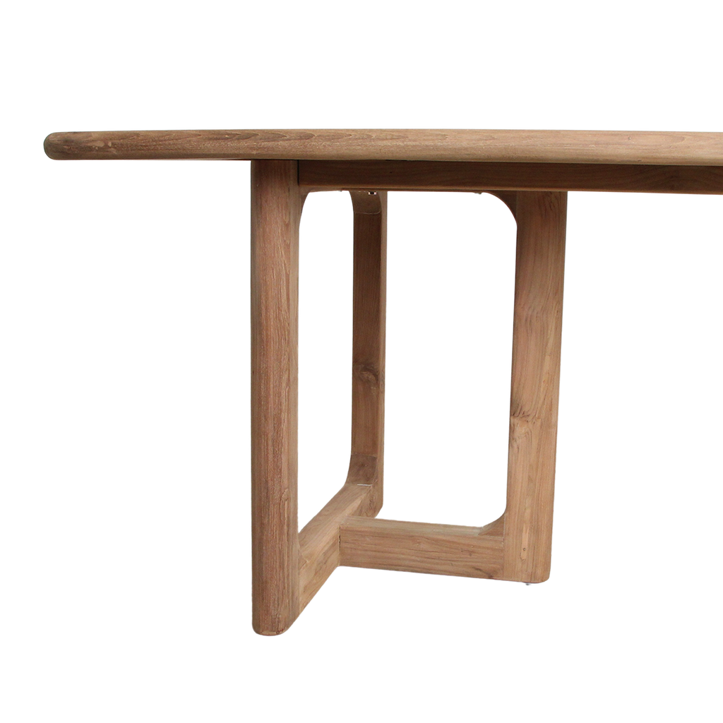 Gartentisch aus recyceltem Teakholz in Natur mit offenen Beinen – 200x90 cm