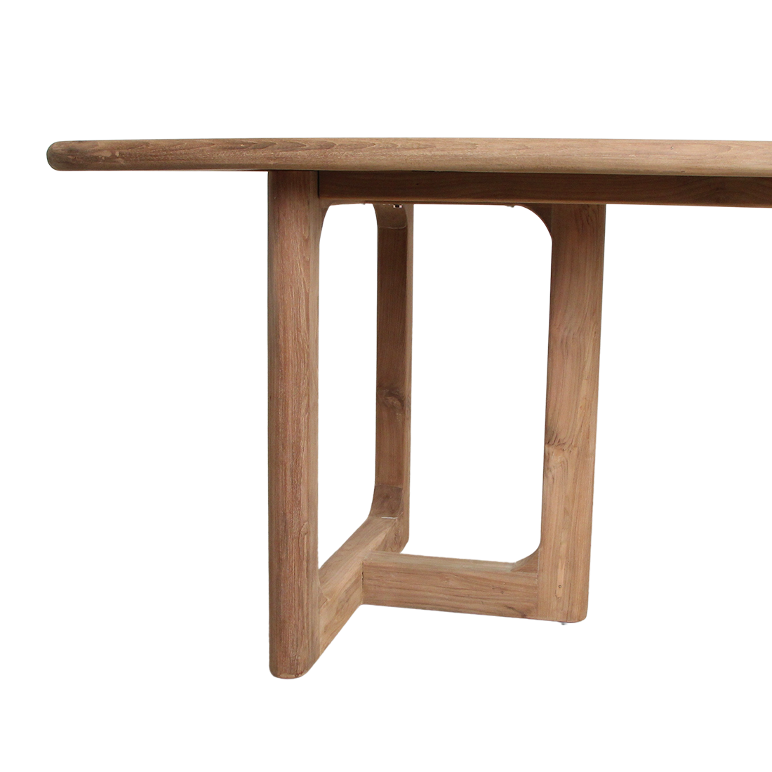 Gartentisch aus recyceltem Teakholz in Natur mit offenen Beinen – 200x90 cm