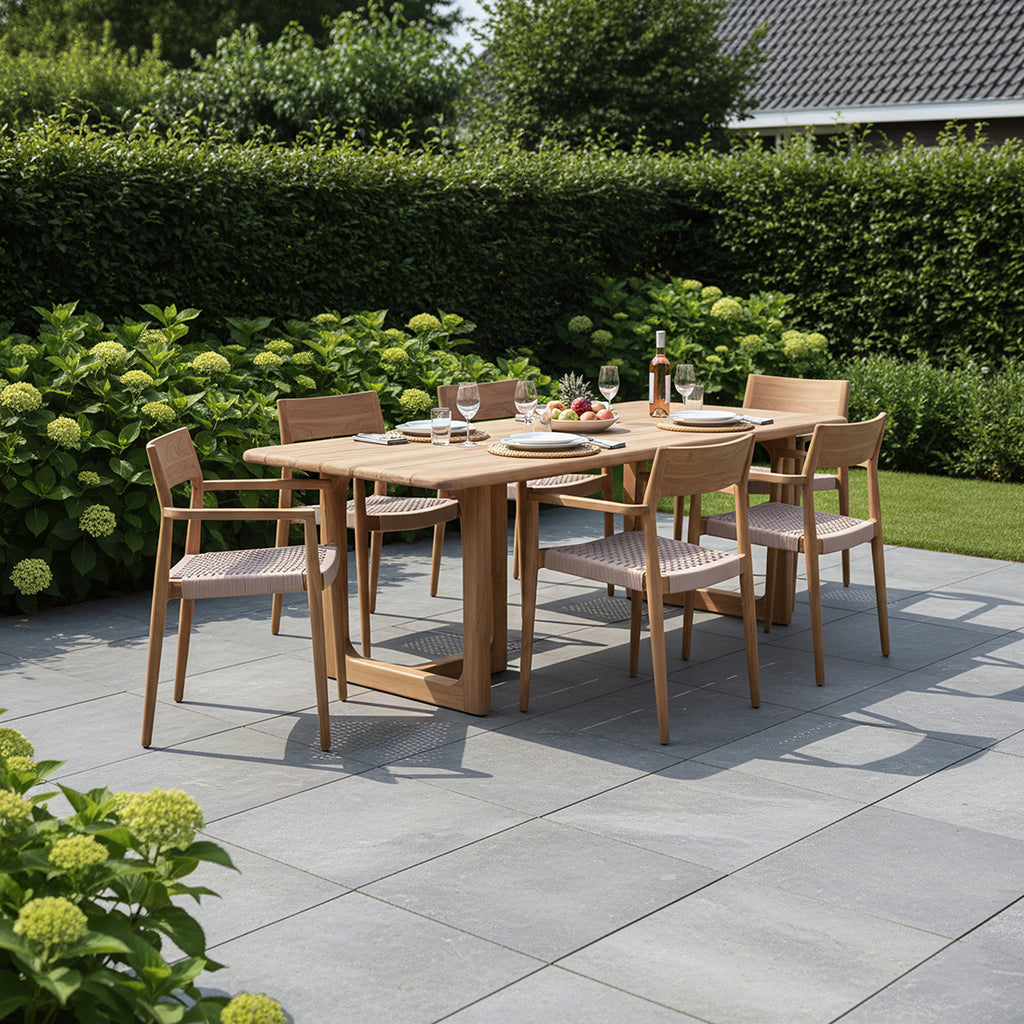 Gartentisch aus recyceltem Teak, oval, 240 cm, Natur