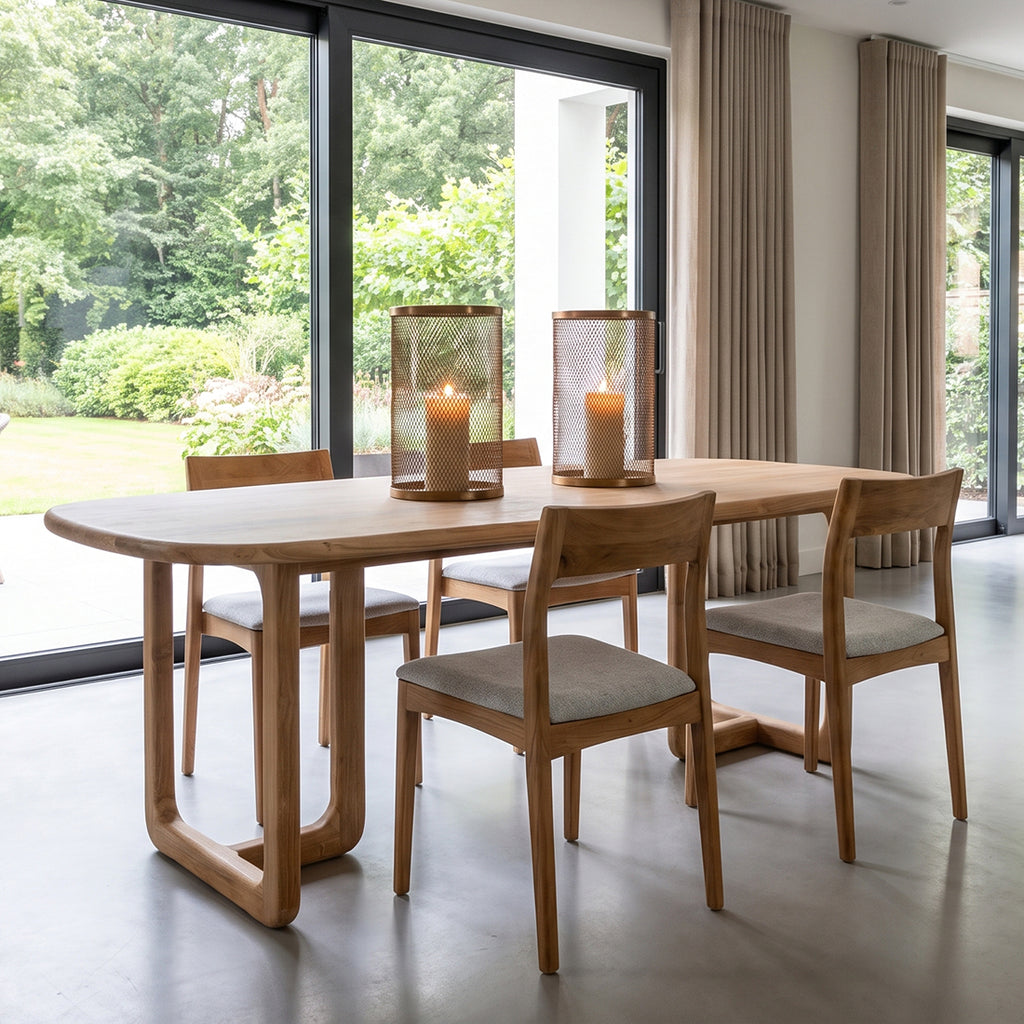 Esstisch aus recyceltem Teakholz in Natur, länglich – 240x100 cm