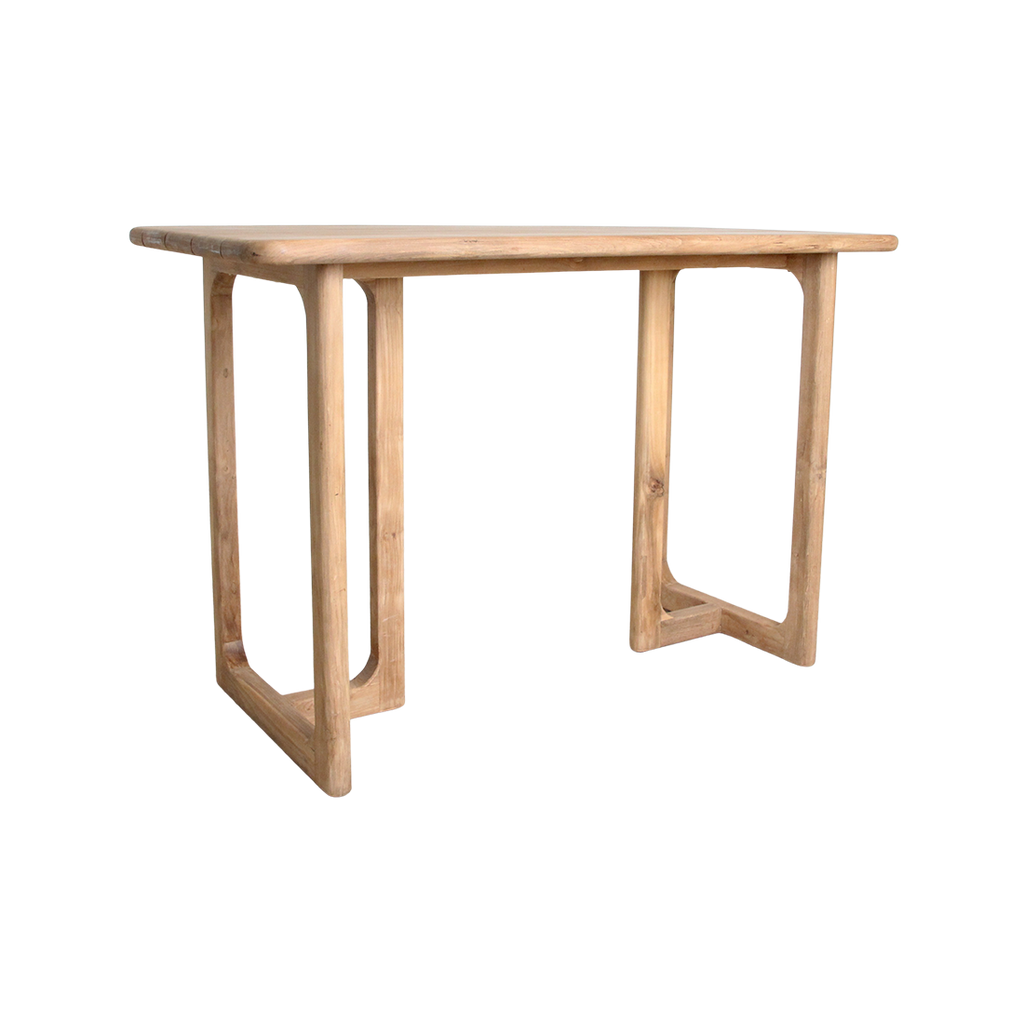 Bartisch aus recyceltem Teakholz mit runden Ecken – 160x80x105 cm