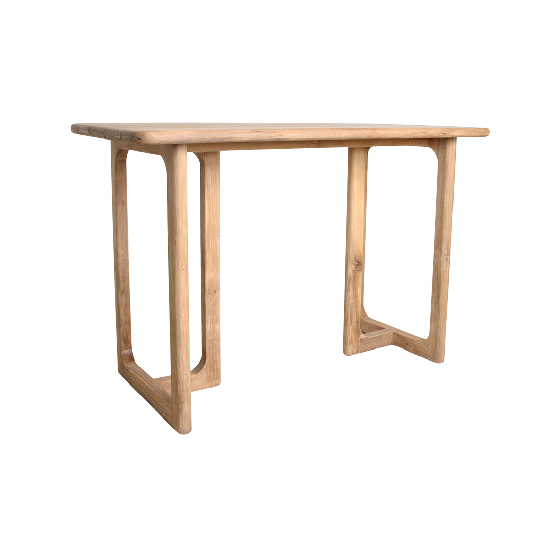 Bartisch aus recyceltem Teakholz mit runden Ecken – 160x80x105 cm