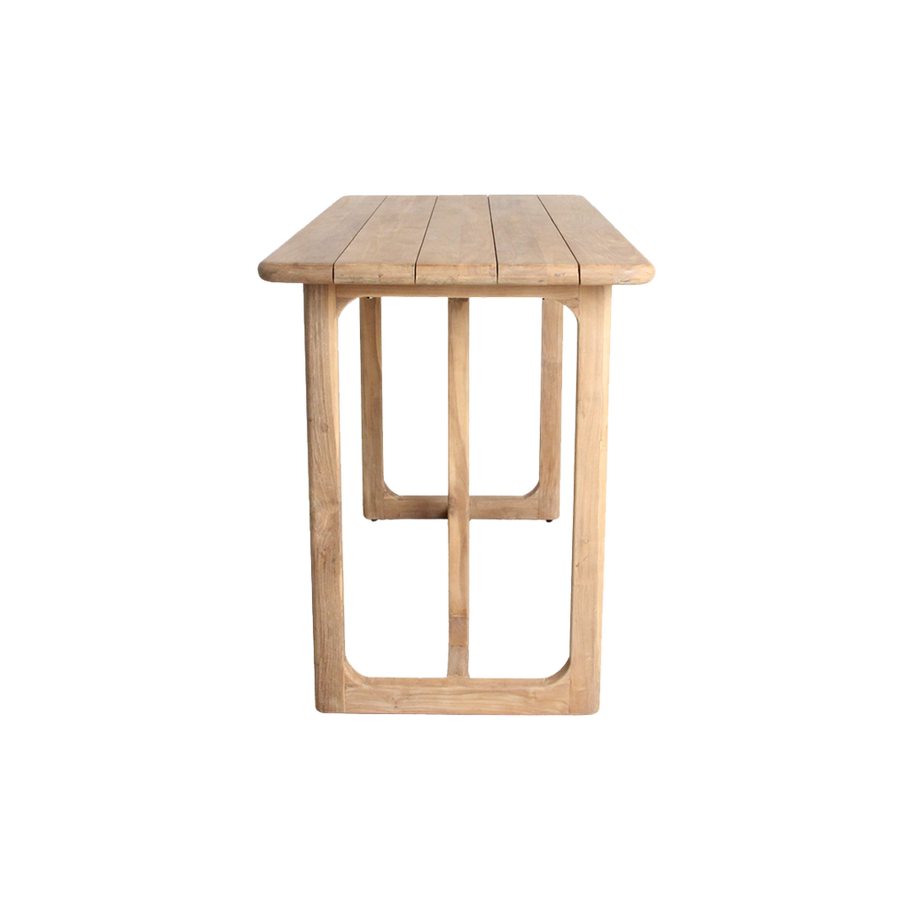 Bartisch aus recyceltem Teakholz mit runden Ecken – 160x80x105 cm