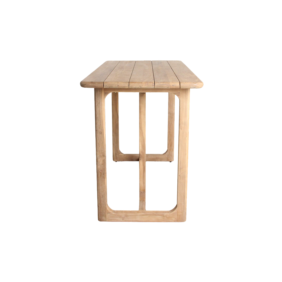Bartisch aus recyceltem Teakholz mit runden Ecken – 160x80x105 cm