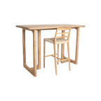 Bartisch aus recyceltem Teakholz mit runden Ecken – 160x80x105 cm