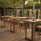 Bartisch aus recyceltem Teakholz mit runden Ecken – 160x80x105 cm