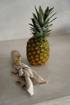 Anneau de serviette en laiton – Motif ananas doré
