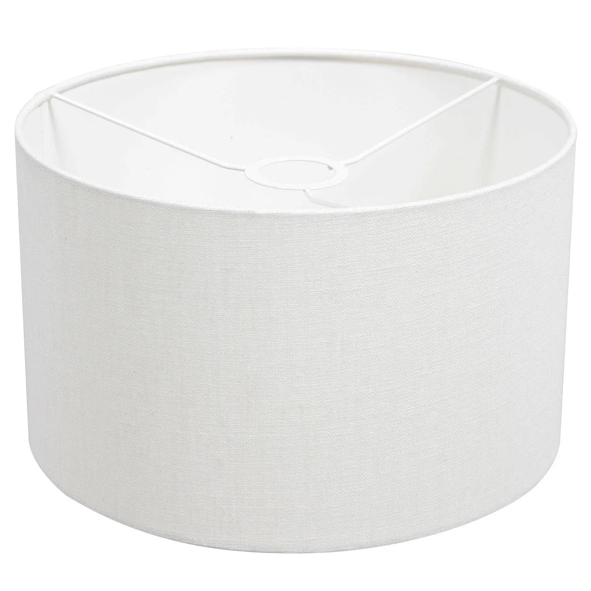 Applique murale en métal chromé et lin blanc avec cylindre de lampe support en fil