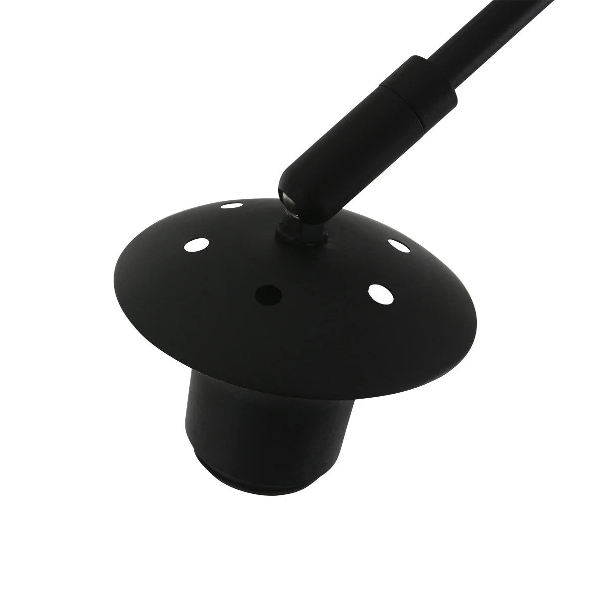 Tête de lampe noire en forme de champignon avec abat-jour en verre fumé ajustable