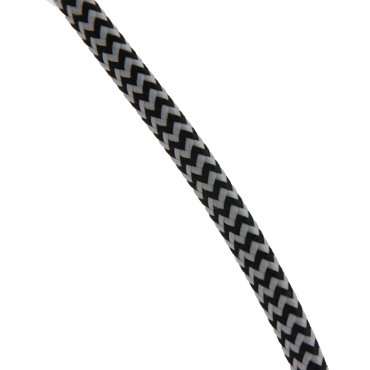 Cordon tressé à motif zig-zag noir et blanc pour applique murale en métal et fibres naturelles