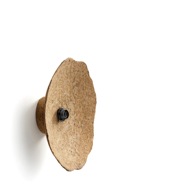 Organische Wandleuchte aus Pappmaché in Beige – Ø45 cm, Größe M