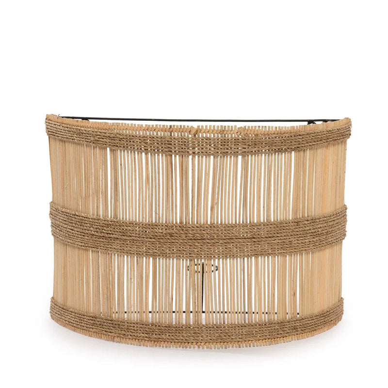 Wandleuchte aus Rattan mit offenem Geflecht und Naturkordel – 45x19 cm