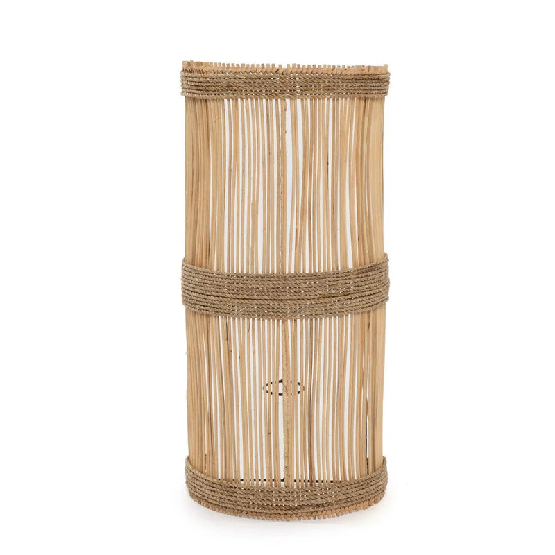 Wandleuchte aus Rattan mit Durchbruchmuster und Naturkordel – H50 cm