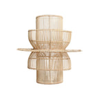 Applique murale rotin asymétrique naturelle beige tissé 33x52 cm