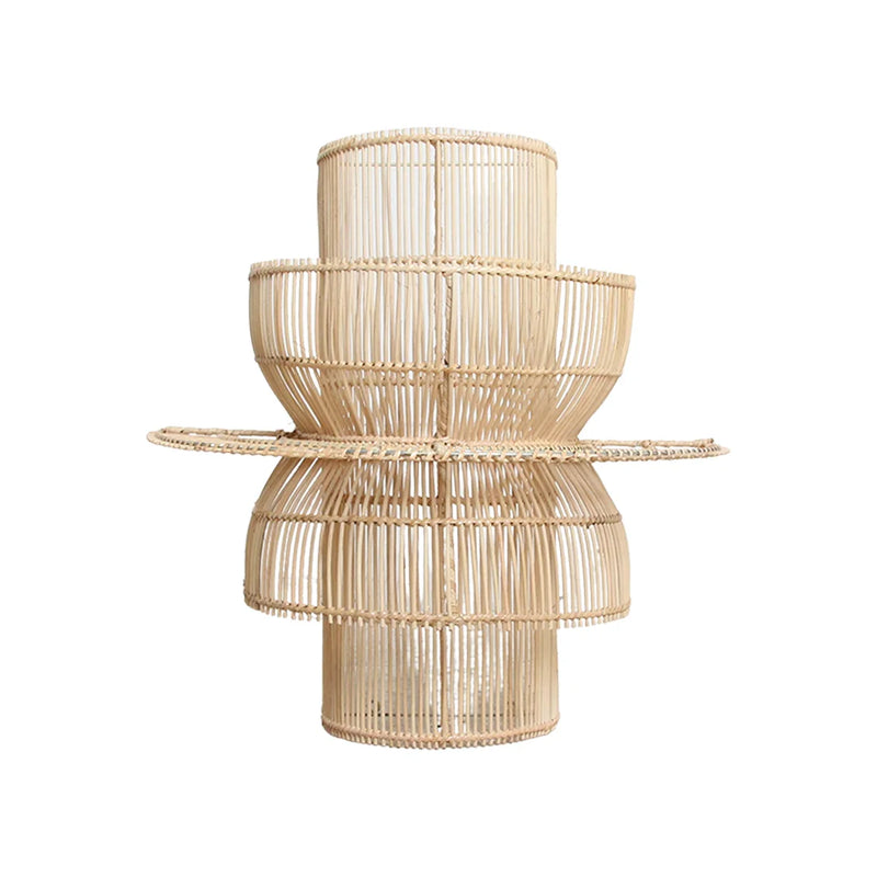 Wandleuchte aus Rattan Natur, asymmetrisch – 33x52 cm