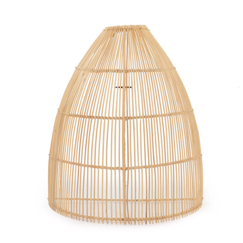 Wandleuchte aus Naturrattan in konischer, durchbrochener Form – Höhe 55 cm