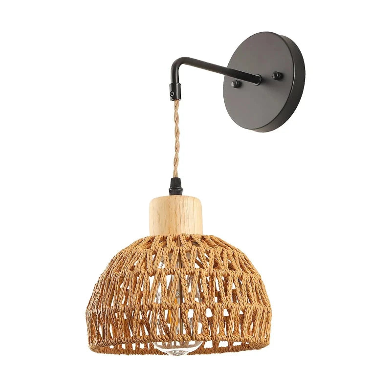 Rattan-Wandleuchte fürs Wohnzimmer
