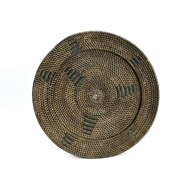 Wandteller aus geflochtenem Rattan in Braun Ø40 cm