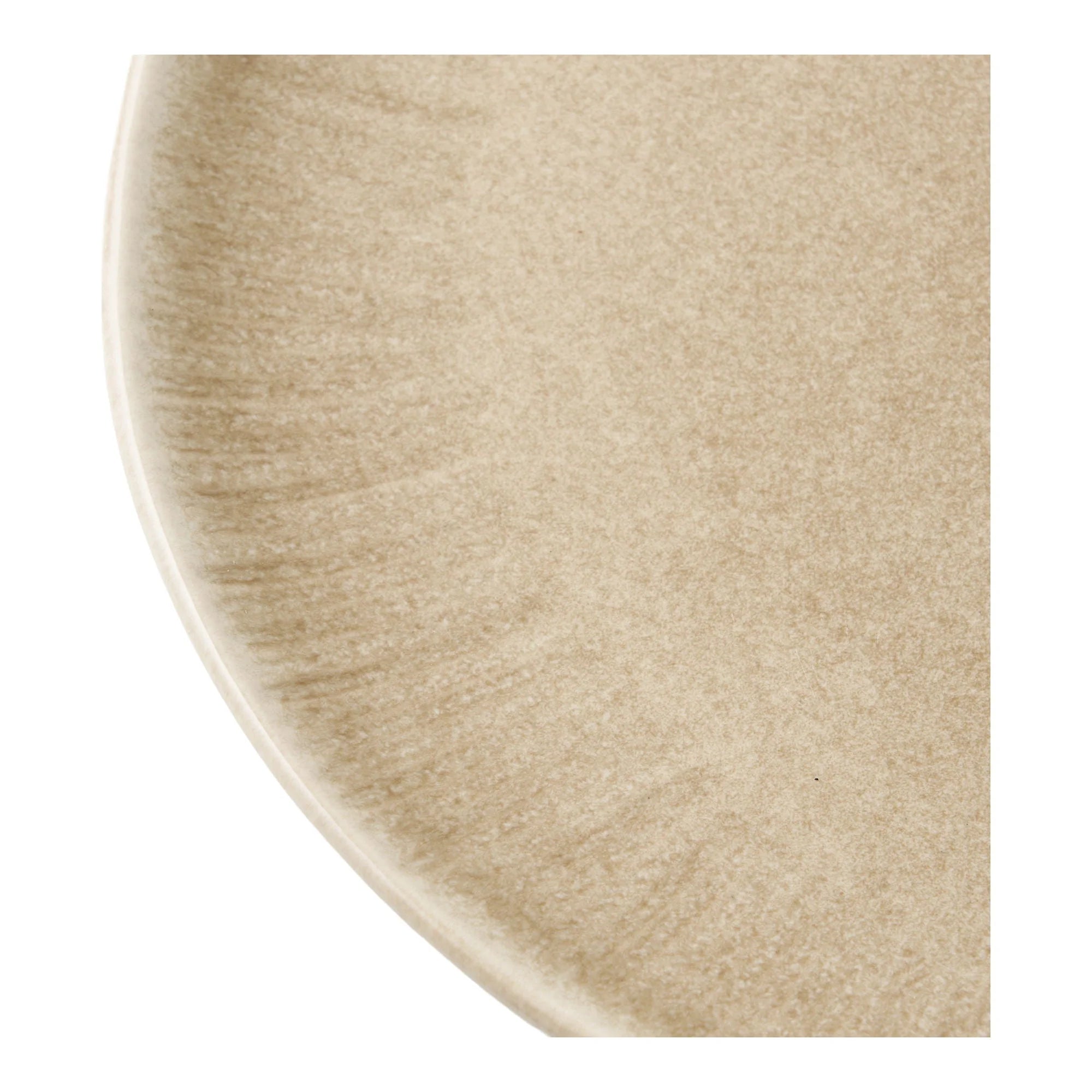 Assiette en grès beige satinée, bord irrégulier, lot de 4