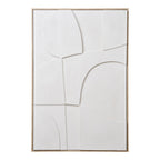 Cadre blanc avec relief géométrique moderne 60x90 cm