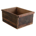 Caisse de rangement en bois recyclé brun usé 42x20 cm avec poignées