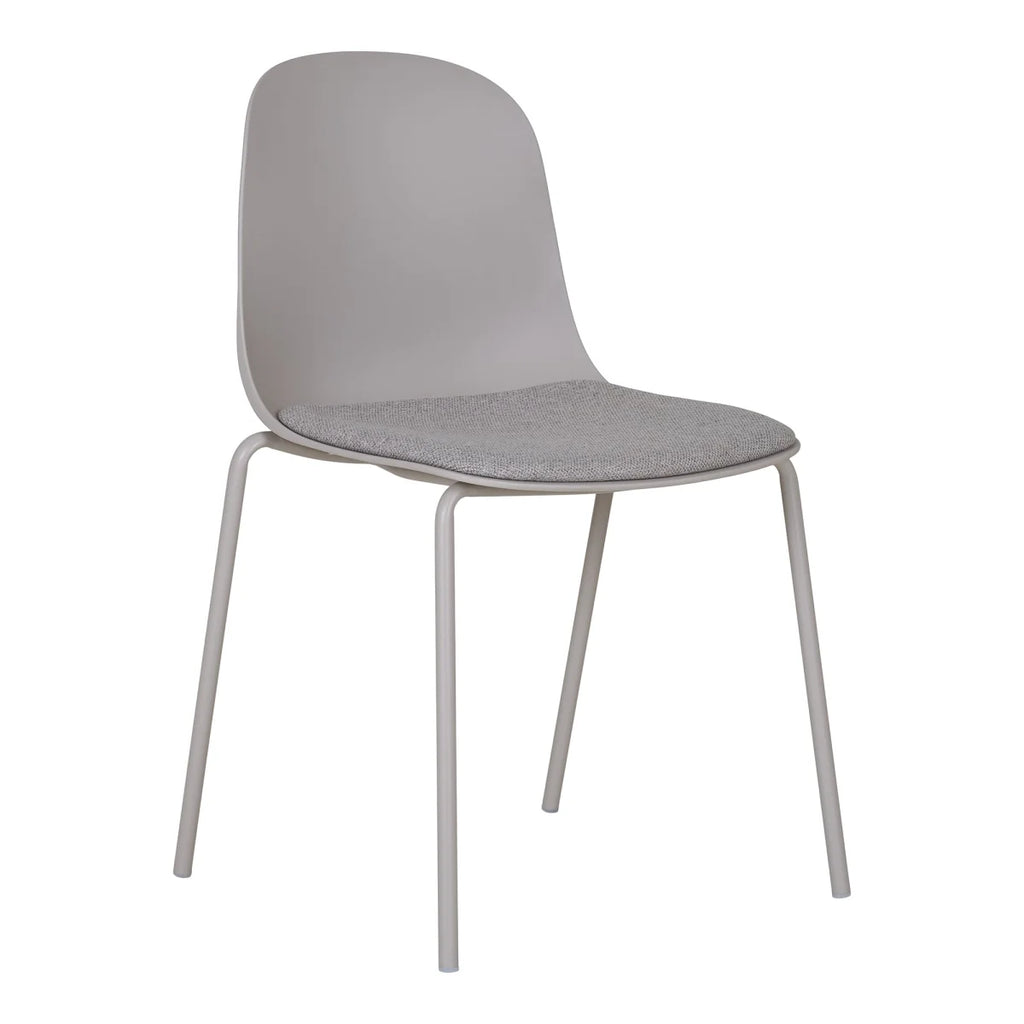 Chaise de salle à manger moderne blanche en polyester et acier, lot de 2