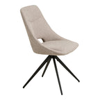 Chaise de salle à manger beige chiné, piétement noir étoilé, set de 2