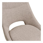 Chaise de salle à manger en tissu beige chiné, piétement noir, set de 2