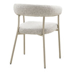 Chaise salle à manger en tissu bouclé sable avec accoudoirs, lot de 2