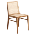 Stuhl aus Teakholz mit Rattangeflecht für das Esszimmer – 2er-Set