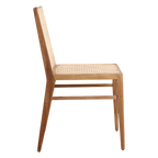 Stuhl aus Teakholz mit Rattangeflecht für das Esszimmer – 2er-Set