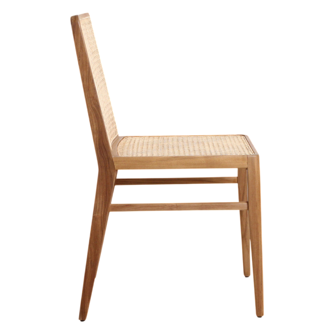 Stuhl aus Teakholz mit Rattangeflecht für das Esszimmer – 2er-Set