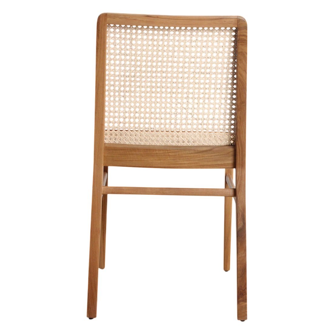 Stuhl aus Teakholz mit Rattangeflecht für das Esszimmer – 2er-Set