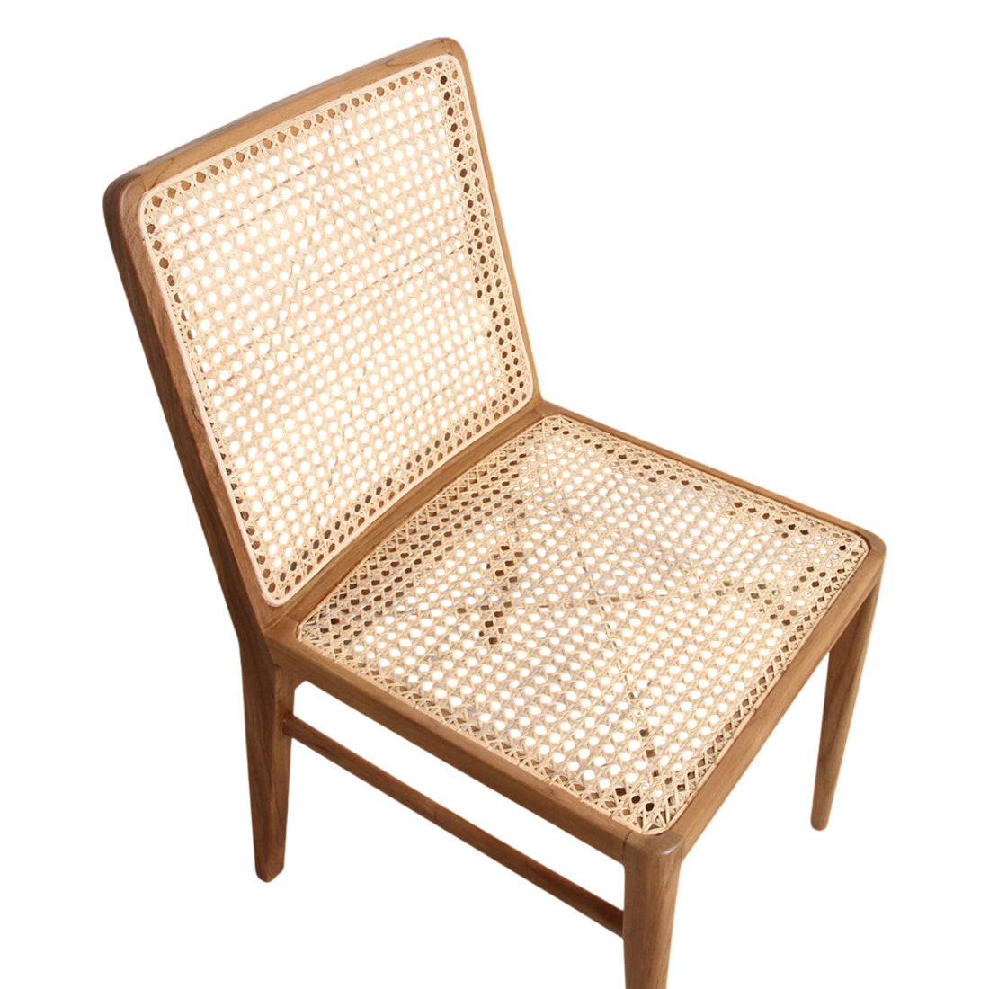 Stuhl aus Teakholz mit Rattangeflecht für das Esszimmer – 2er-Set