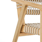Chaise en teck recyclé avec accoudoirs – Naturel – 54x52 cm