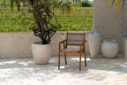 Chaise en teck recyclé avec accoudoirs – Naturel – 54x52 cm