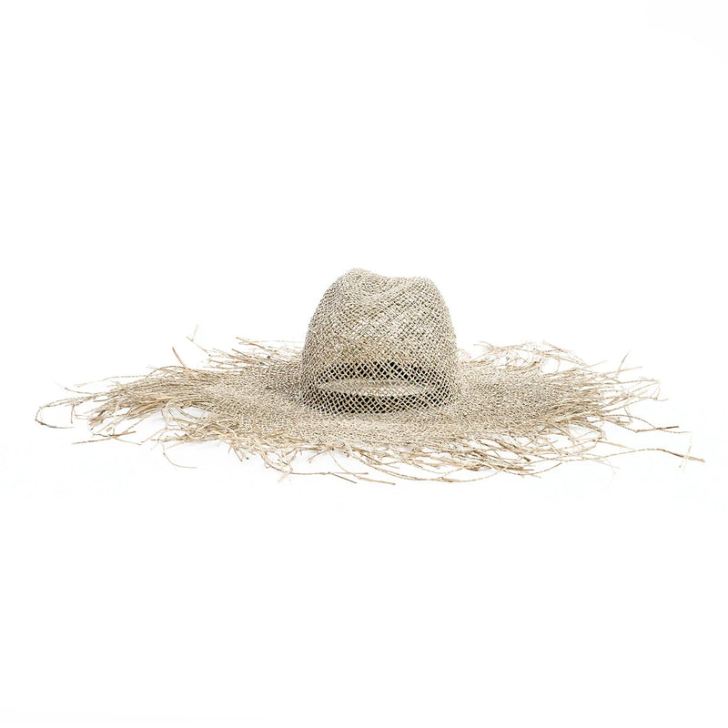 Strandhut aus Seegras Natur mit elegantem Band