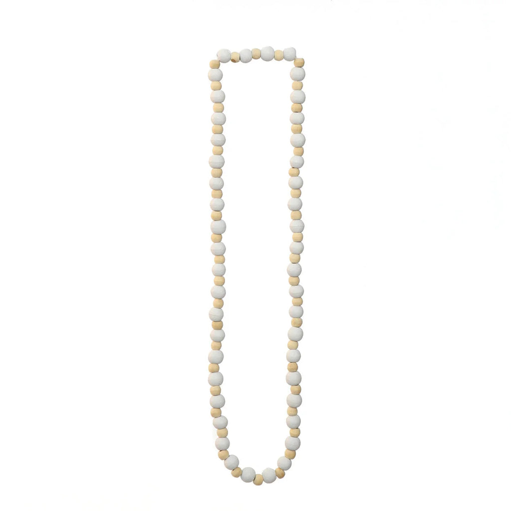 Collier en perles blanches et jaunes, design minimaliste