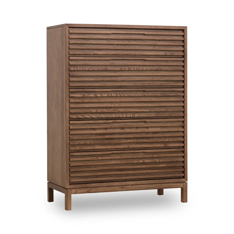 Kommode aus Massivholz in Nussbaumbraun fürs Schlafzimmer – 132x107 cm
