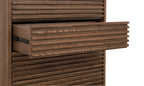 Commode rectangulaire en bois noyer brun 132x107 cm pour chambre