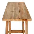 Console en bois de teck naturel minimaliste 90x40 cm