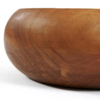 Coupe décorative en bois de teck massif rond naturel lisse