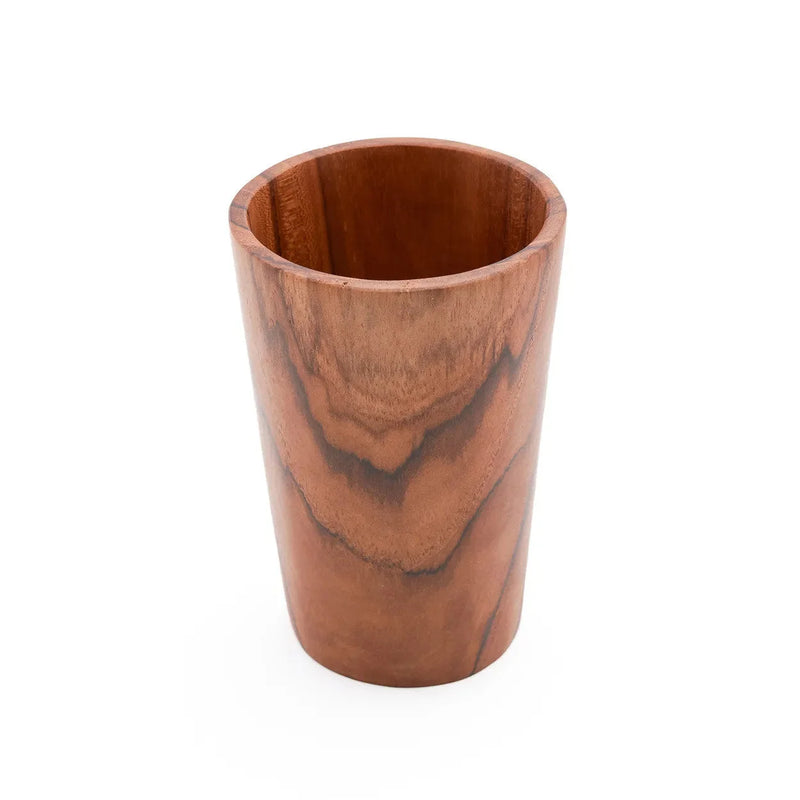 Zylindrische Schale aus Teakwurzel – Naturfinish – H16 cm