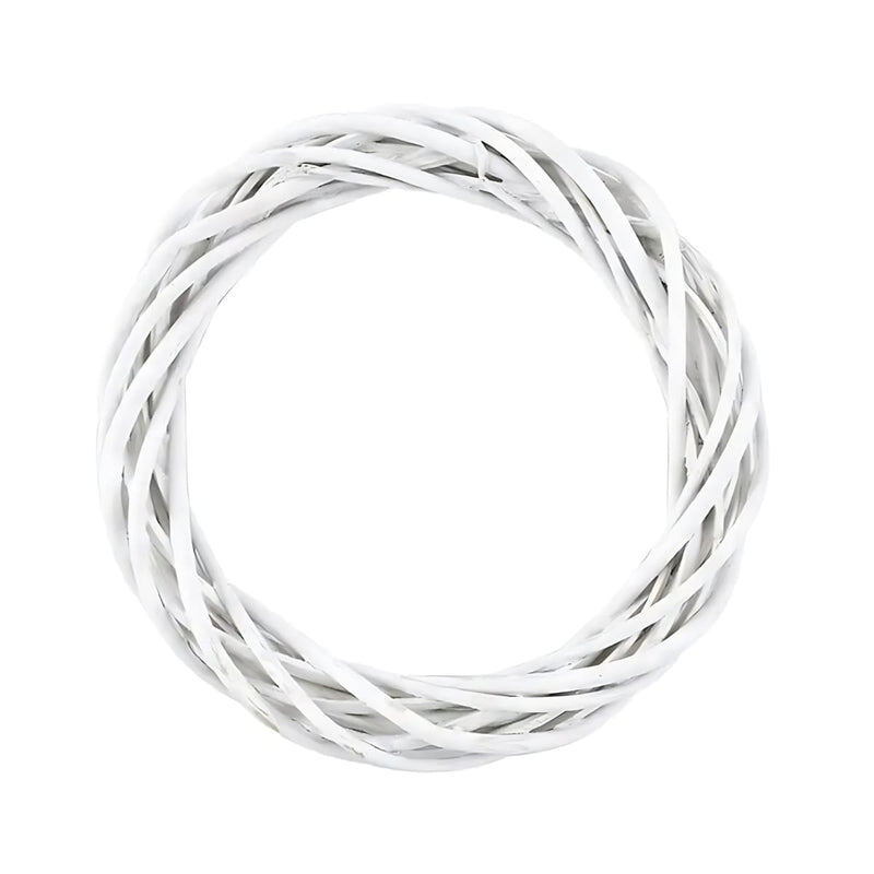 Wandkranz aus Rattan in Weiß